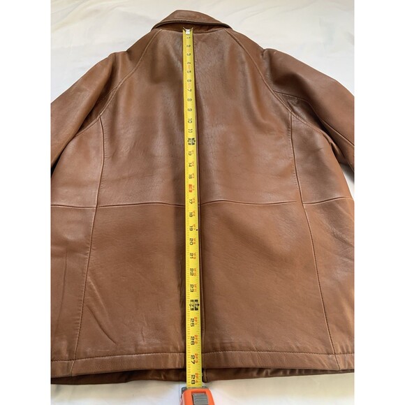 Joseph Abboud Men's Leather Jacket Vintage 1980's Tobacco Brown Size M Preowned - Picture 14 of 14